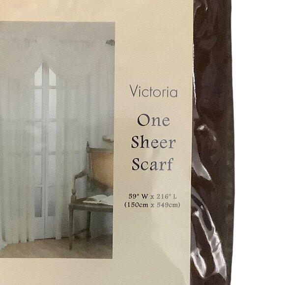 Ellery Homestyles Victoria One Sheer Scarf 59" W X 216" L Chocolate Brown Window - Picture 5 of 6